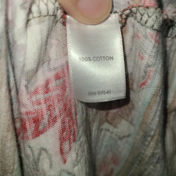 J.Jill Grey Floral Tshirt Dress Pockets Cotton Casual Boho‎ Size M - Picture 5 of 14